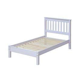 Corona Slatted Pine Low End Bed - 3ft-White