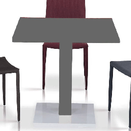 Buxton High Gloss Table with Stainless Steel Base - Grey