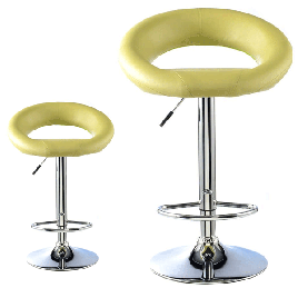 Cordova Swivel Bar Stools Set of 2 with Adjustable Height and Chrome Finish - Lime