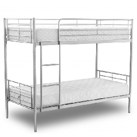 Lynmouth Metal Frame Bunk Bed Splits into 2 - Silver