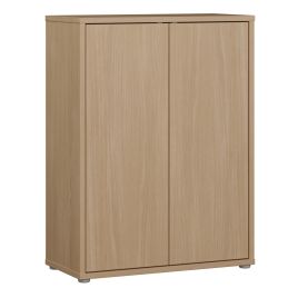 AVELINE Shoe Cabinet with 2 Push to Open Doors - Elegancia Oak