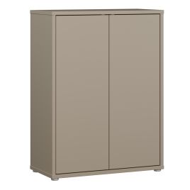 AVELINE Shoe Cabinet with 2 Push to Open Doors - Taupe
