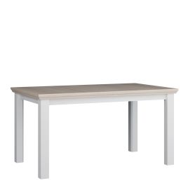 ELMRIDGE Rectangular Dining Table - White with Riva Oak
