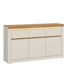NAXTON Sideboard with 3 Doors and 3 Drawers - Cashmere with Stone Oak
