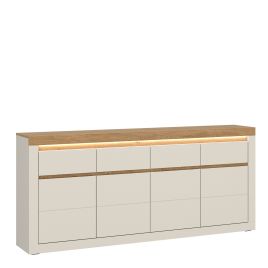 NAXTON Sideboard with 4 Doors and 4 Drawers - Cashmere with Stone Oak