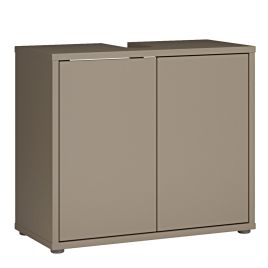 AVELINE Under Sink Bathroom Vanity Unit with 2 Push to Open Doors - Taupe