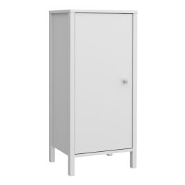 IPSWICK Under Sink Bathroom Vanity Unit with 1 Door and Silver Handle - White