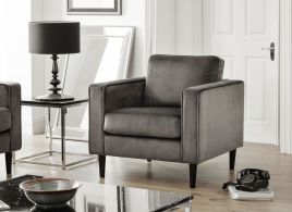 Hayward Grey Velvet Armchair