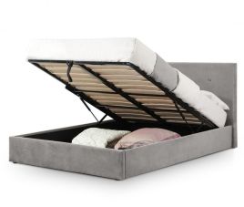 Shoreditch Grey Velvet Ottoman Storage Bed - Double 4ft6