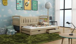 UNIVERSE Wooden 2 Drawers Storage Bed with Trundle - Pine