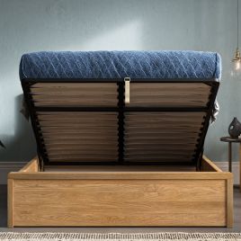 Modena Oak Wood Ottoman Bed - Super Kingsize 6ft