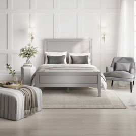 HAVEN Fabric Footstool - Grey