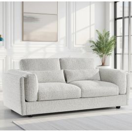 HAVERIO Fabric 3 Seater Sofa - Beige