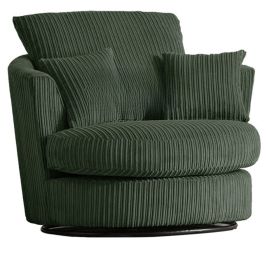 Colourful Oxford Cord Fabric Swivel Chair- Green and Other Colours