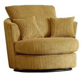 Colourful Oxford Cord Fabric Swivel Chair- Mustard and Other Colours