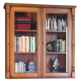 Patricia Top Dresser with Glass Doors - Mahogany Finish