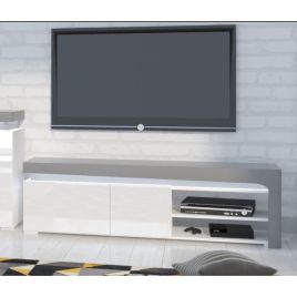 Barron High Gloss TV Unit - Grey And White