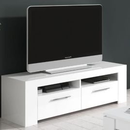 Kenneth Sleek Design TV Cabinet Entertainment Unit - White