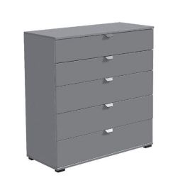 VICTORIA Grey Chest of Drawers - Medium-sized, 5 Drawers