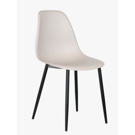Black Metal Legs Frame Curve Chair Calico Plastic Seat - Set of 2