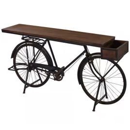 Black Bicycle Console Table Mango 198cm