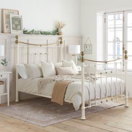 Birlea Bronte Victorian Cream Metal Bed Frame - Kingsize 5ft