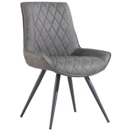 MARVON Faux Leather Dining Chair Set of 2 - Grey