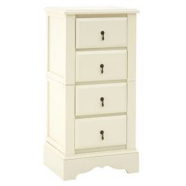 FERNDALE White Chest of Drawers - Tallboy, Medium-sized, 4 Drawers, Ready Assembled