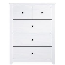 White Chest of Drawers - HARLAN Medium Chest, 5 Drawers