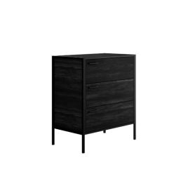 HORBURY Black Chest of Drawers - Medium-sized, 3 Drawers