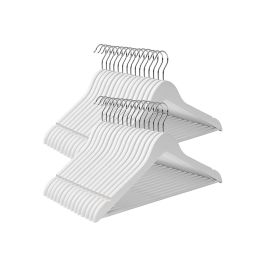 Pack of 30 White Wood Coat Hangers