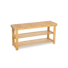 Bamboo Storage Shoe Bench