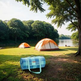 Picnic Blanket - FIORIA Large Blanket Mat Camping and Beach 300 x 200 cm - Blue