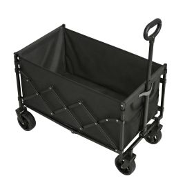 ELDCROFT Foldable Camping Trolley Wagon with Adjustable Handle - Black