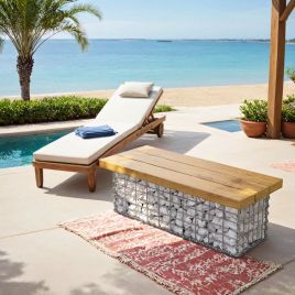 Gabion Basket - FIORIA Metal Cage Mesh - Garden Fence Wall Partition - Silver