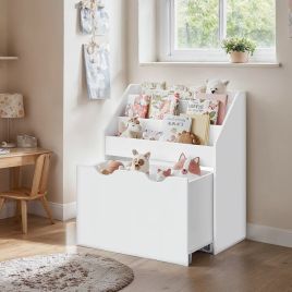 Toy Storage Rack - FIORIA Kids Bookshelf 3 Shelves Organiser - White