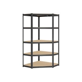 Corner Shelf - TARLIA 5 Tier Heavy Duty Load Shelf - Black and Beige