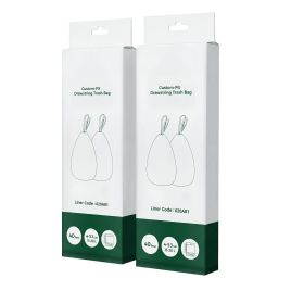 CAMIPI Drawstring Bin Bags for 15-20L Kitchen Bins - White