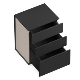 GLOVIN Bedside Table with Drawers - Black