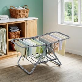 Laundry Airer - VERRA Space-Saving Foldable 2 Level Clothes Rack - Grey