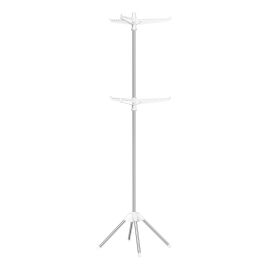 FARINO Folding Clothes Drying Rack - White and Silver