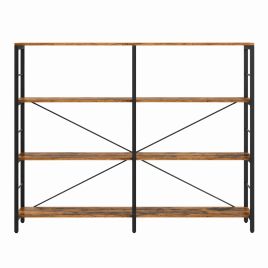 HAWTHORNMERE Tall Industrial Style Bookcase - Medium Oak and Black