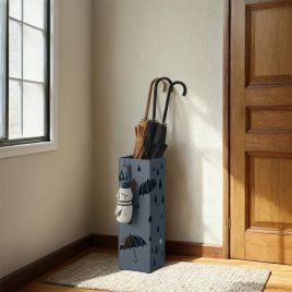 Umbrella Holder - VERRA Metal Stand with Hooks and Drip Tray - Grey