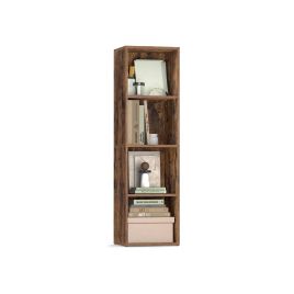 MOORVALE 4 Tier Cube Open Bookshelf - Medium Oak
