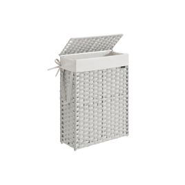 Laundry Basket - TARRIA 55L Slim with Lid and Handle - White