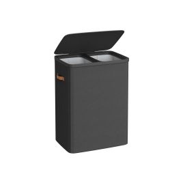 MOSSFORD Laundry basket with dual compartments and removable liners - Black