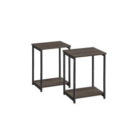 Side Tables - SERDA Set of 2 Tables 2 Tier Chestnut Brown Black