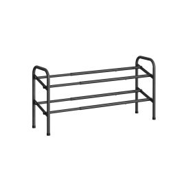 2-Tier Metal Expandable Shoe Rack Ink Black