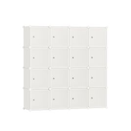 Storage Organizer - ZARRAH Cube Stackable Plastic Unit - White