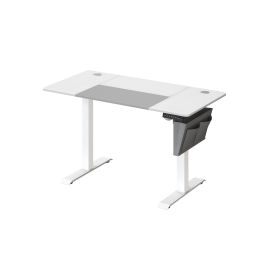 Computer Table - MODNZA Height Adjustable with 4 Memory Heights Side Pocket - White